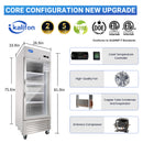 Commercial Display Refrigerator Merchandiser with 1 Glass Door - 23 Cu.Ft Upright Display Refrigerator with LED Lighting