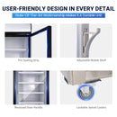 Commercial Refrigerator Merchandiser with Glass Door, 23Cu.Ft Display Refrigerator Upright Fridge Cooler with LED Lighting for Restaurant Kitchen