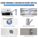 Commercial Glass 2 Door Display Refrigerator 49 Cu.Ft Beverage Cooler Merchandiser Upright with LED Light for Home Restaurant Grocery Stores