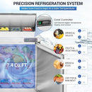 27" W 1 Door Refrigerator Sandwich Salad Prep Table Commercial Stainless Steel Fan Cooling Refrigerator with Cutting Board, 1 Shelves & 12 Pans for Restaurant, Bar, Shop-7.4 Cu.ft