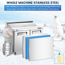 60" W 2 Door Refrigerator Sandwich Salad Prep Table Commercial Stainless Steel Fan Cooling Refrigerator with Cutting Board, 2 Shelves & 24 Pans for Restaurant, Bar, Shop-16.4 Cu.ft