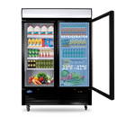 Commercial Glass 2 Door Display Refrigerator 49 Cu.Ft Beverage Cooler Merchandiser Upright with LED Light for Home Restaurant Grocery Stores